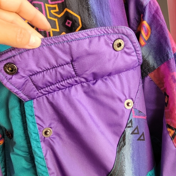 VTG RARE Challenger Women's Jacket Full Zip Size Large Snap buttons Multicolor - Picture 3 of 13